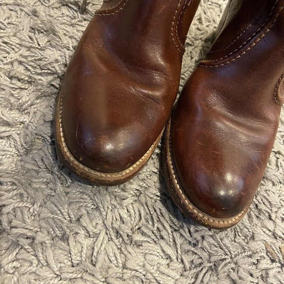 Frye Women's Chestnut Leather Heeled Boots - Picture 15 of 16